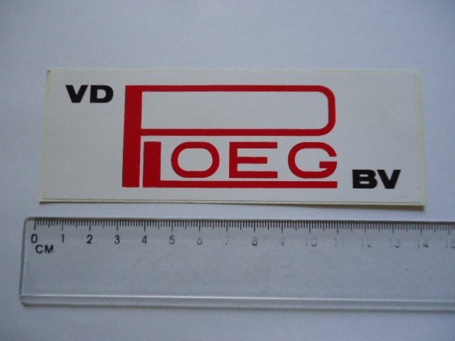 sticker Jaren 70 80 VD PLOEG bv logo plastic retro, Verzenden, Zo goed als nieuw, Bedrijf of Vereniging