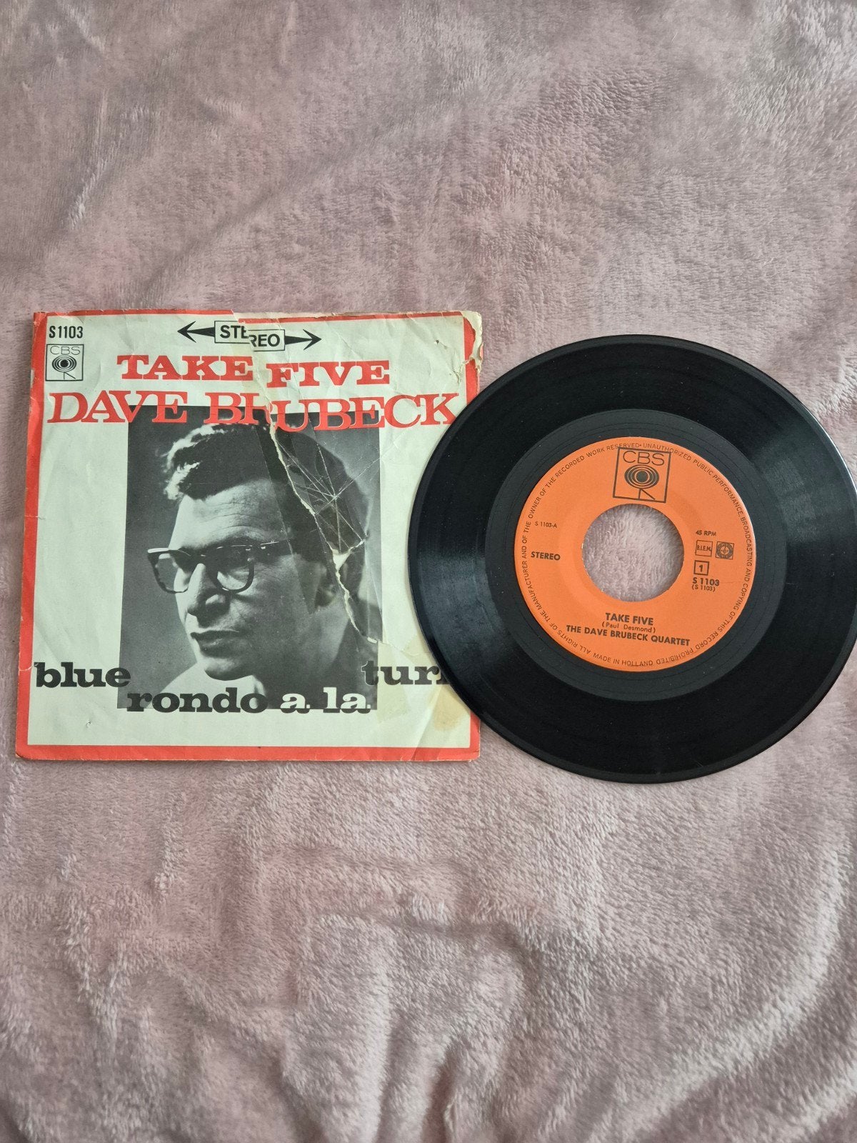 Dave Brubeck Quartet - Take Five / Blue Rondo à la Turk, Ophalen, Gebruikt, Originele persing, 7 inch