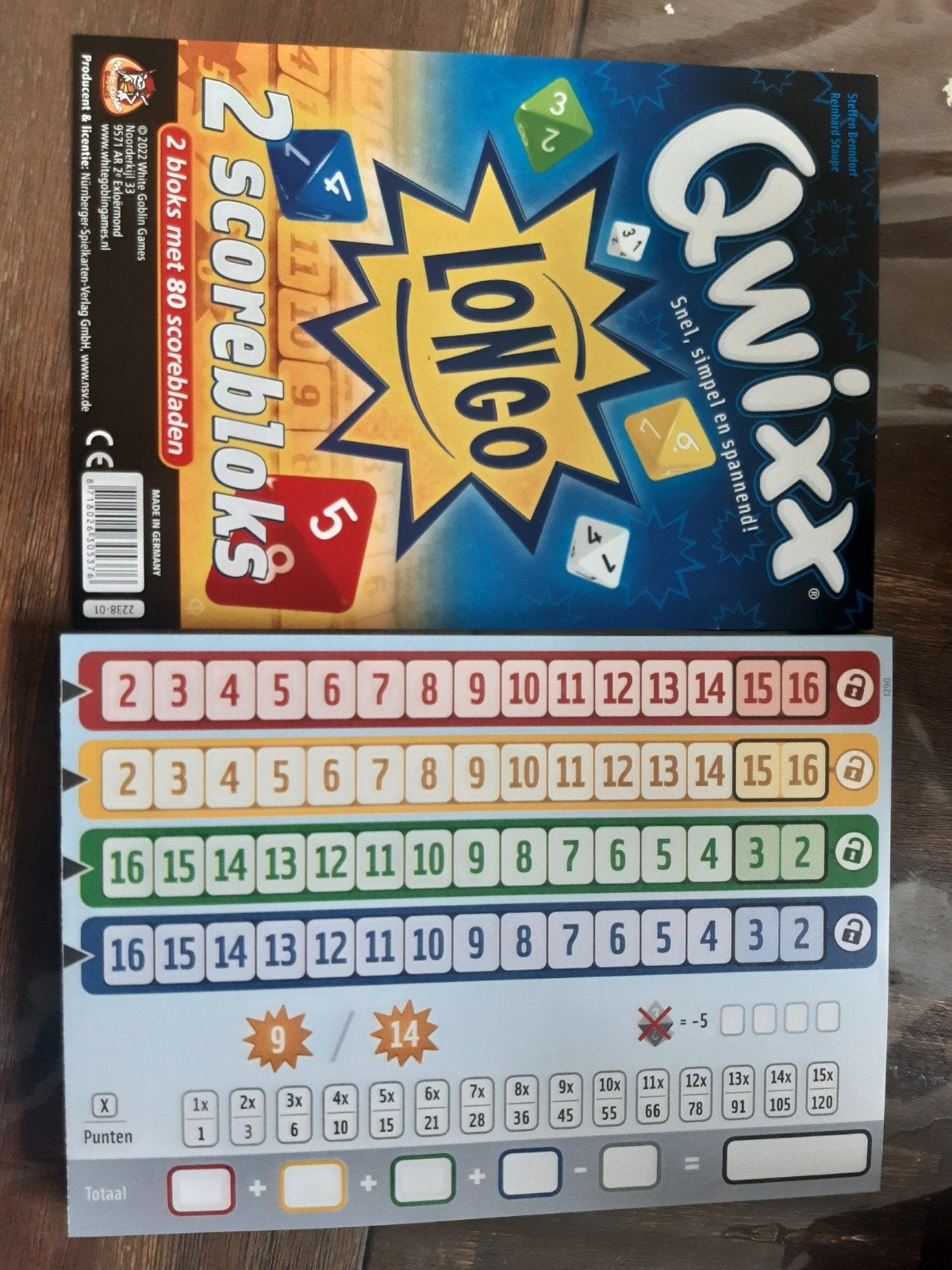 Qwixx Longo scoreblok, Ophalen of Verzenden, Zo goed als nieuw