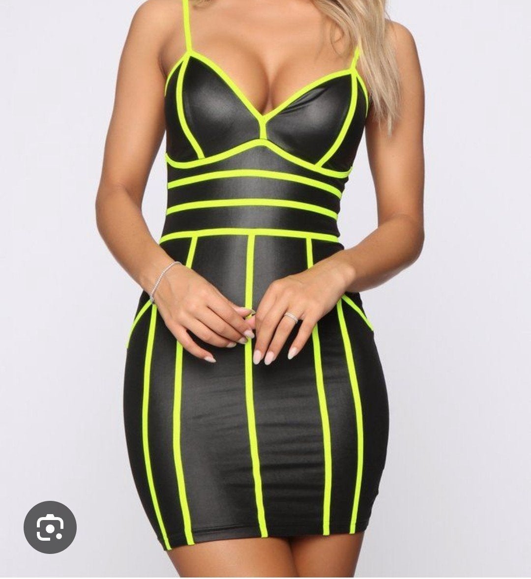 neon mini jurk, mt S party,kinky,bitch, Zwart, Nieuw, Ophalen of Verzenden, Fashion Nova