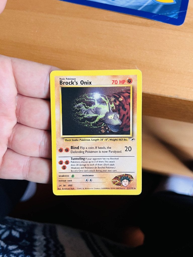 Brock’s Onix 21/132 Gym Heroes Pokemon, Verzenden, Zo goed als nieuw, Losse kaart, Foil