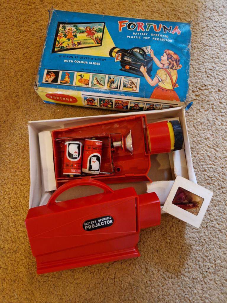 Vintage Fortuna Kinderprojector Jaren '50 met Dia's, Ophalen of Verzenden, Gebruikt, Jongen of Meisje