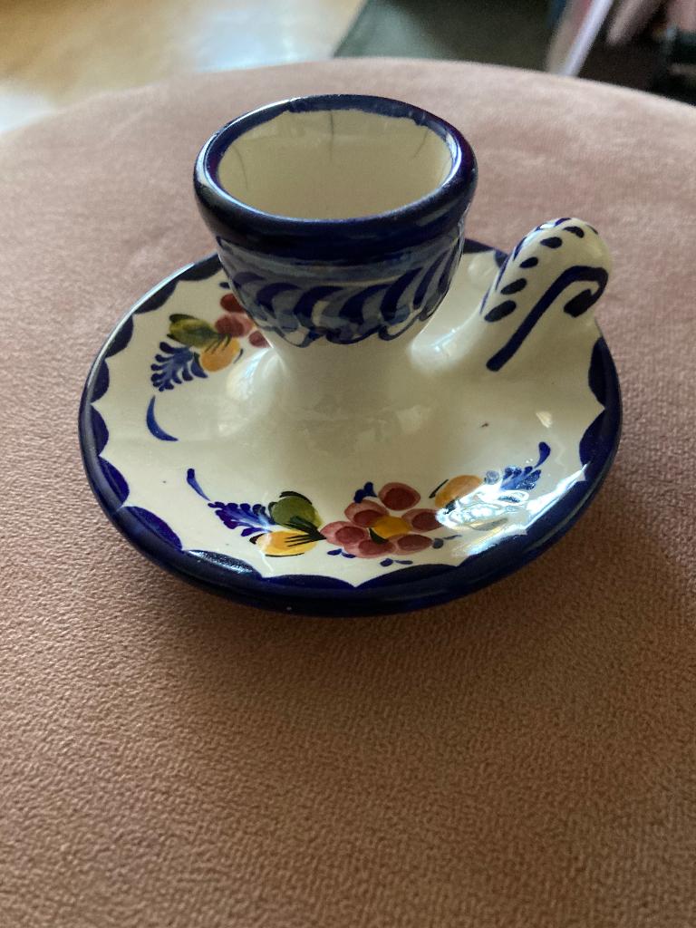 Portugese handgeschilderde kandelaar, Ophalen of Verzenden