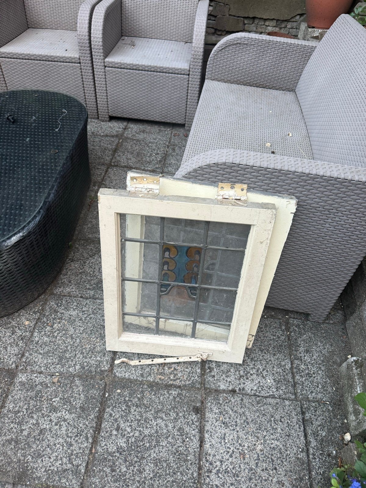Raampjes met glas in lood, Doe-het-zelf en Verbouw, Glas en Ramen, Ophalen, Gevelraam of Ruit, Gebruikt, Minder dan 80 cm