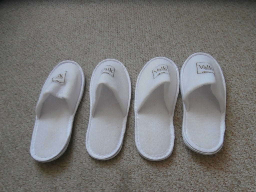 sloffen badschoenen badslippers Van der Valk hotel slippers, Wit, Van der Valk, Ophalen of Verzenden, Zo goed als nieuw