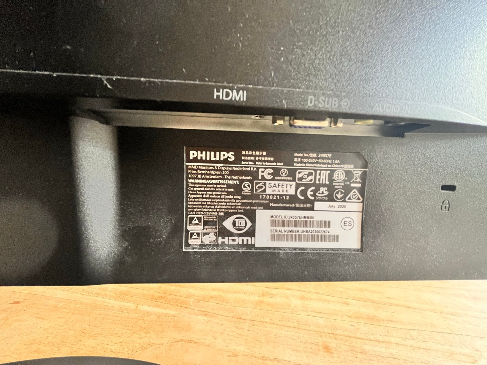 Philips Breedbeeld Computer Scherm - Full HD Monitor, Computers en Software, Monitoren, Kantelbaar, Full HD, Ophalen of Verzenden
