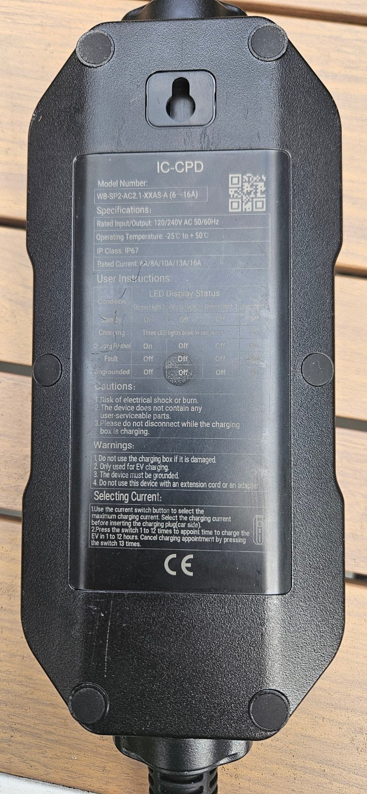 EVSE Thuislader Type 1, 1 fase, 16A, 3,7 kW, 5m kabel, Ophalen, Gebruikt, Laadpaal en Laadkabel
