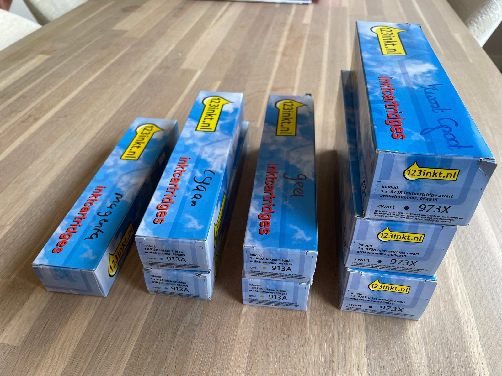 123inkt Inktcartridges 973X Zwart & 913A Kleur, Computers en Software, Ophalen of Verzenden, Nieuw, Cartridge