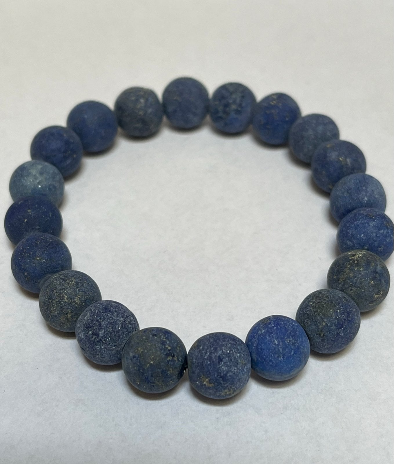 Matte Lapis Lazuli Armband 10 mm - Maat 16, Overige materialen, Blauw, Nieuw, Ophalen of Verzenden