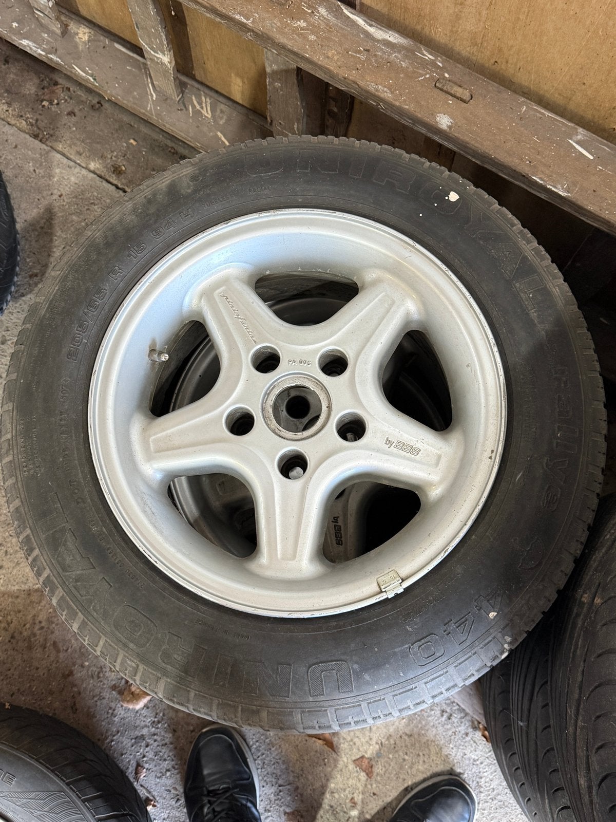 15 inch Pininfarina BBS velgenset 5x120, Ophalen, Gebruikt, 15 inch, Banden en Velgen