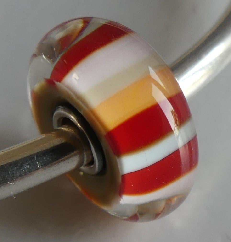 Trollbeads ROZE GESTREEPT  **NIEUW**, Sieraden, Tassen en Uiterlijk, Bedels, -, -, Nieuw, Trollbeads