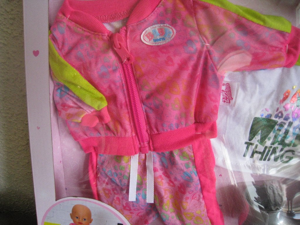 BABY BORN KLEDINGSET 43CM POP MET ZILVEREN LAARSJES, Kinderen en Baby's, Ophalen of Verzenden, Nieuw, Babypop