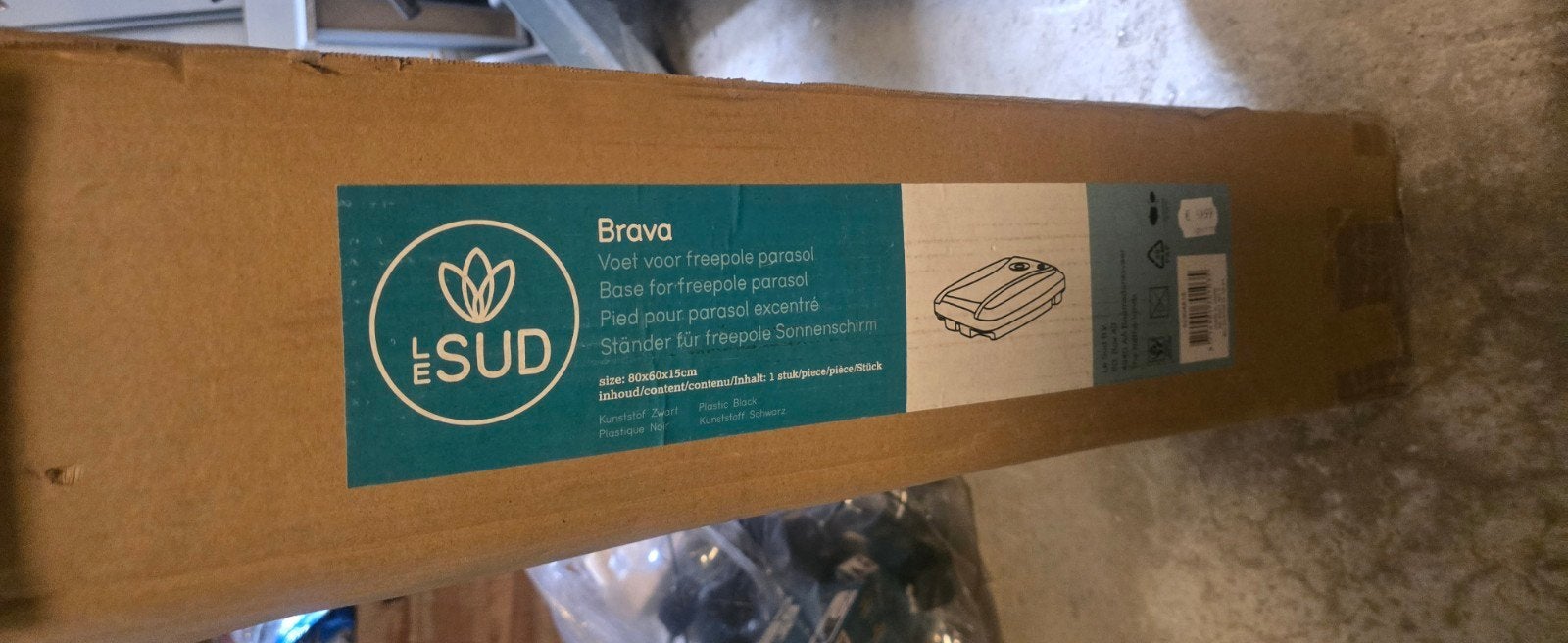 Nieuwe Le Sud Brava parasolvoet voor zweefparasol,ongebruikt, Ophalen of Verzenden, Nieuw, Minder dan 1 meter, Parasolvoet