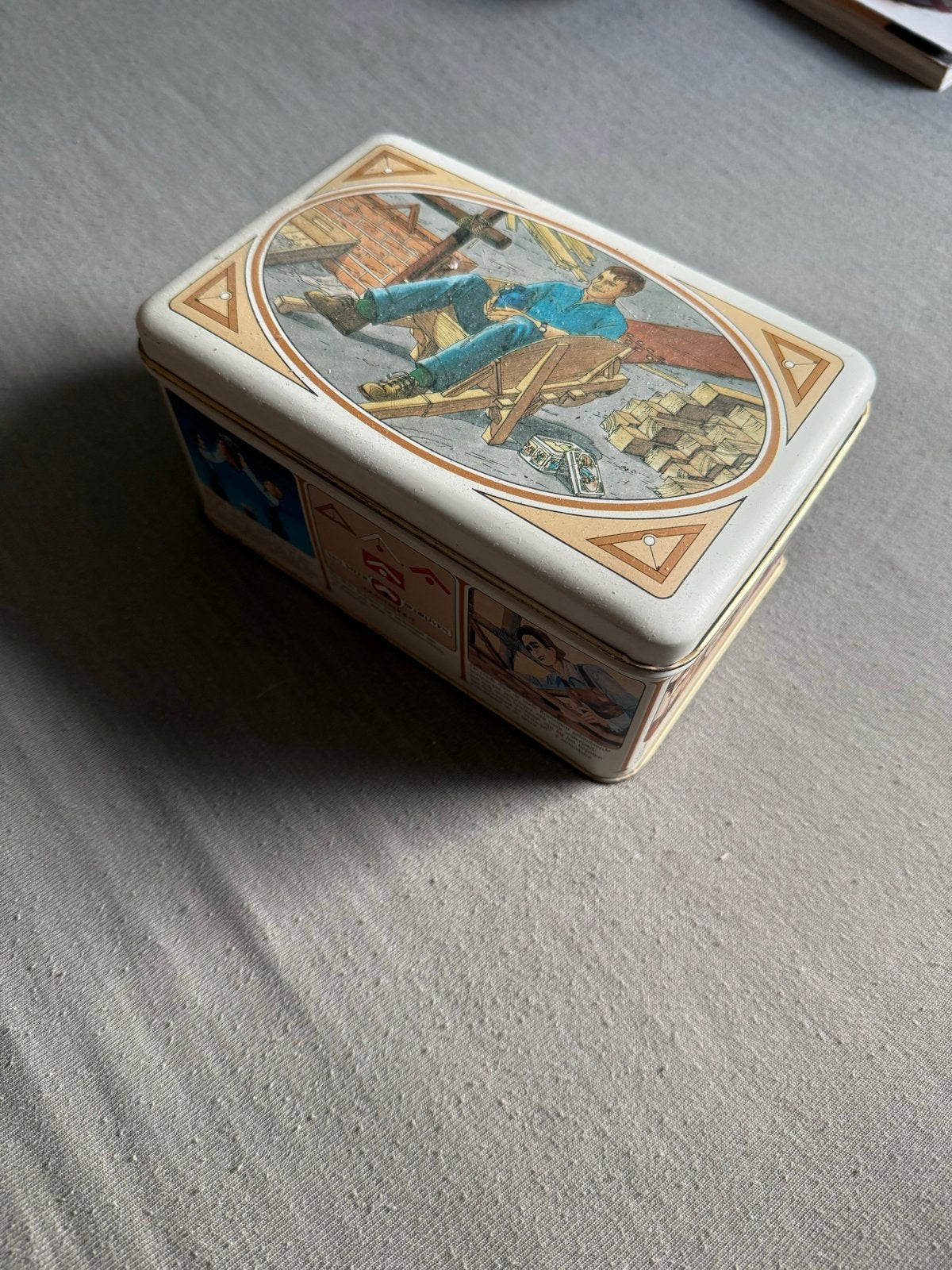Vintage blik/koektrommel Van Meer Oosterhout, goede staat, Ophalen of Verzenden, Zo goed als nieuw, Koek(jes), Overige merken