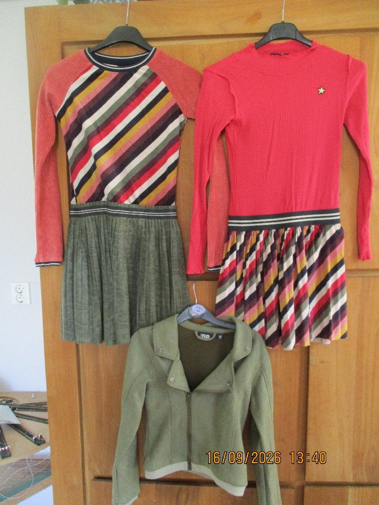 Setje Like Flo met 2 jurken en vestje maat 152, Ophalen of Verzenden, Gebruikt, Like flo, Meisje