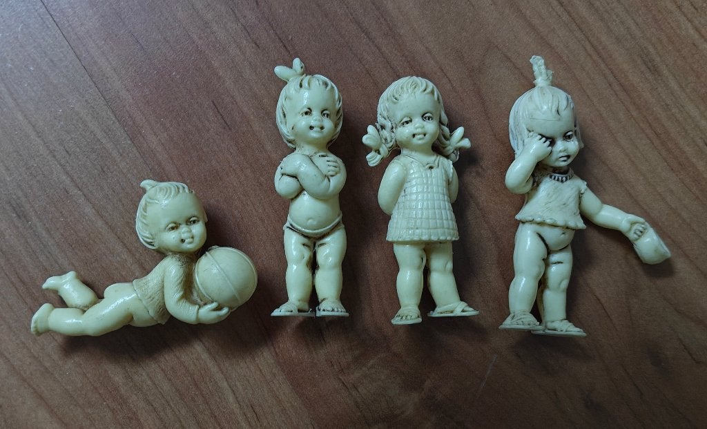 Vintage waspoeder poppetjes, Ophalen, Zo goed als nieuw