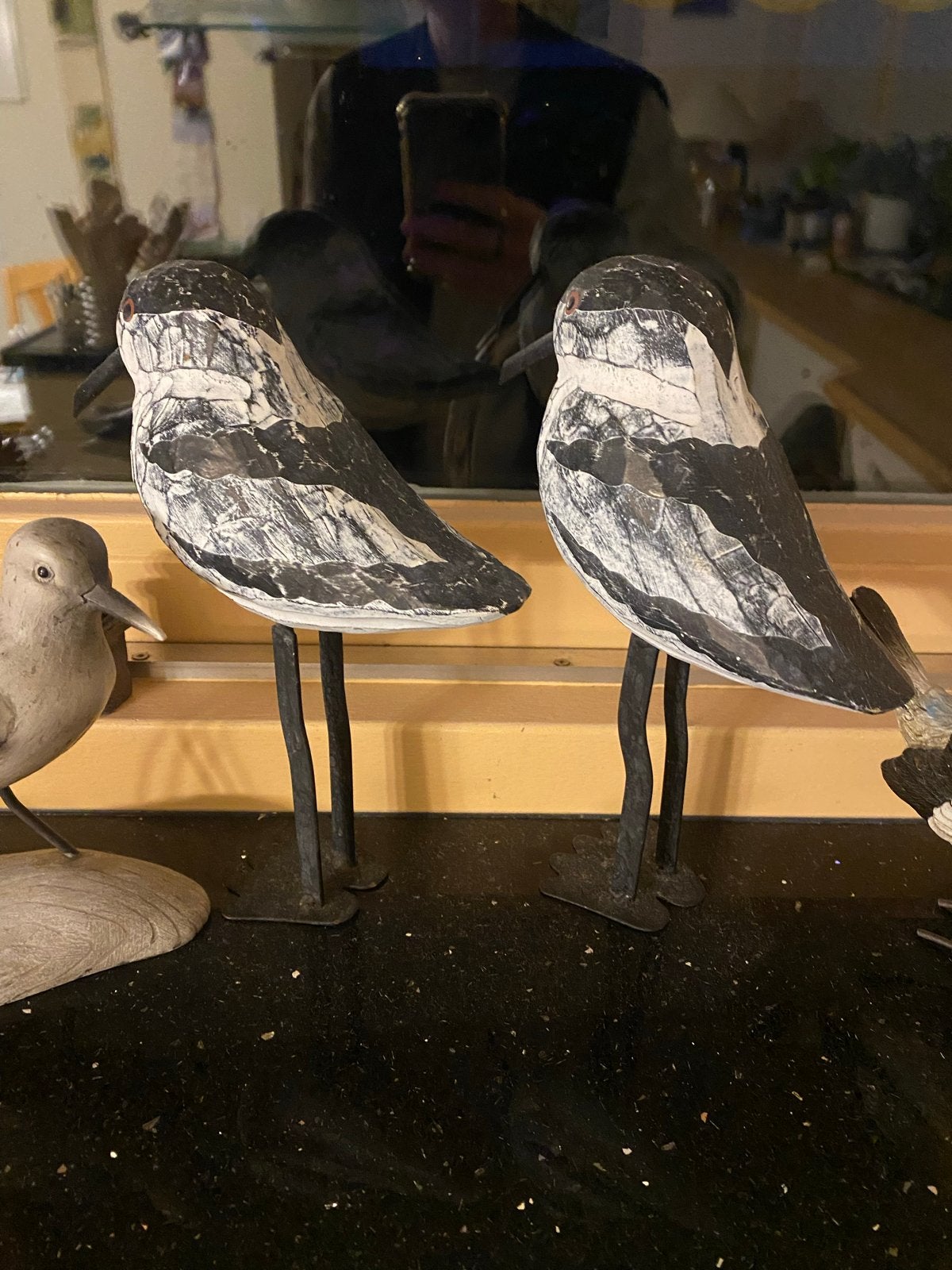 Decoratieve houten vogels (Eksters) op standaard, 2 stuks, Ophalen of Verzenden
