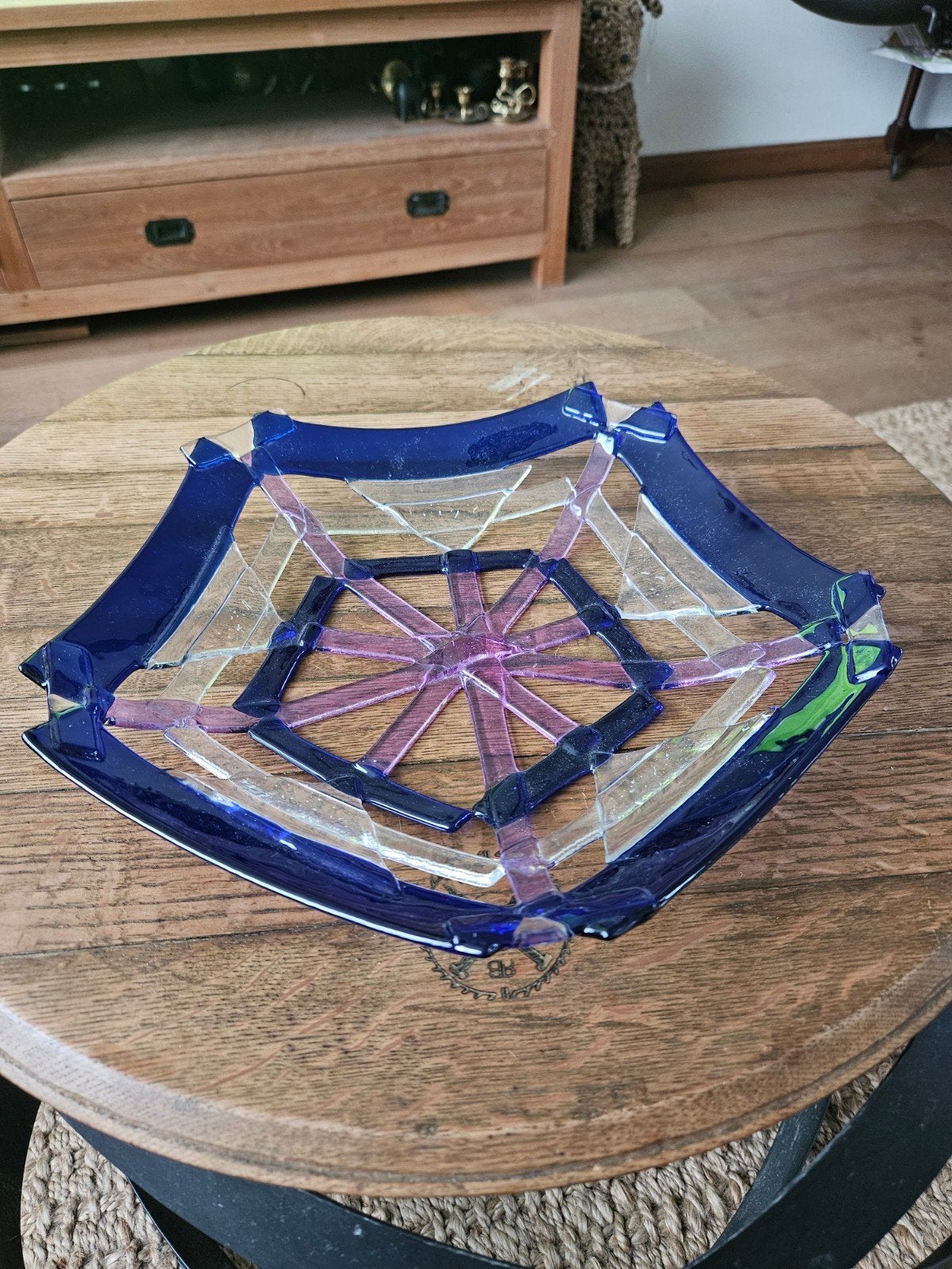 Exclusief Fused Glaskunstobject – Geometrisch Design, Ophalen of Verzenden