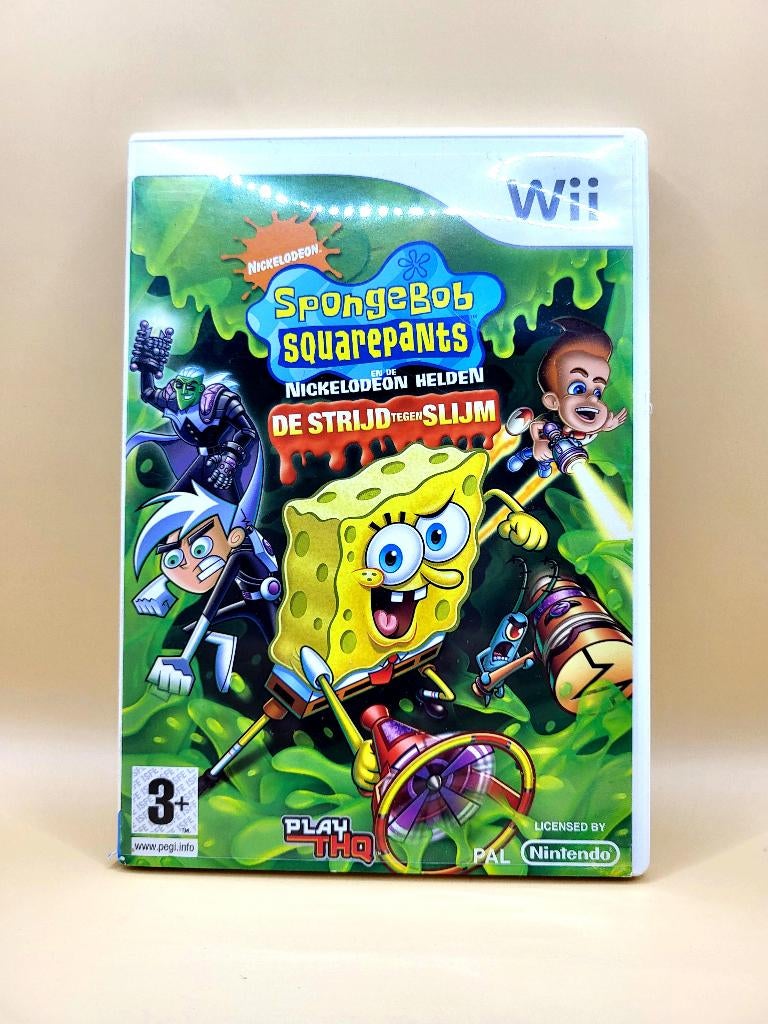 Spongebob En Zijn Vrienden De Strijd Tegen Slijm - Wii, Nintendo support, Eén computer, Ophalen of Verzenden, Zo goed als nieuw