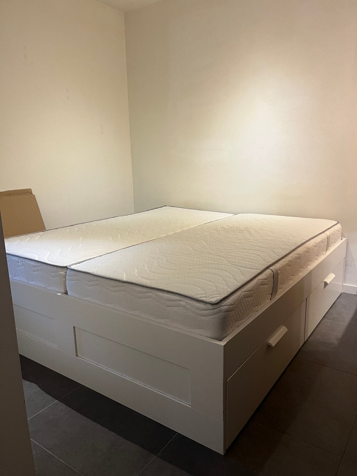Tweepersoonsbed met opbergruimte en lattenbodems, Huis en Inrichting, Ophalen, Gebruikt, Tweepersoons, Minimalistisch