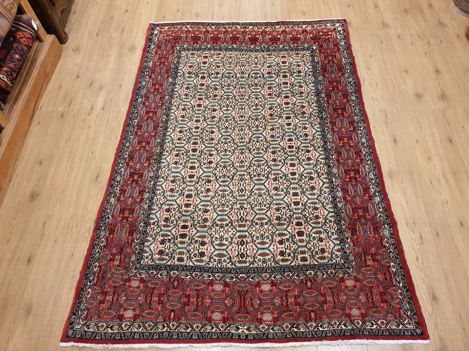 Vintage handgeknoopt perzisch tapijt bidjar 215x140, Info@SlatsAntiek.nl, Tweedehands, 100 tot 150 cm, Perzisch