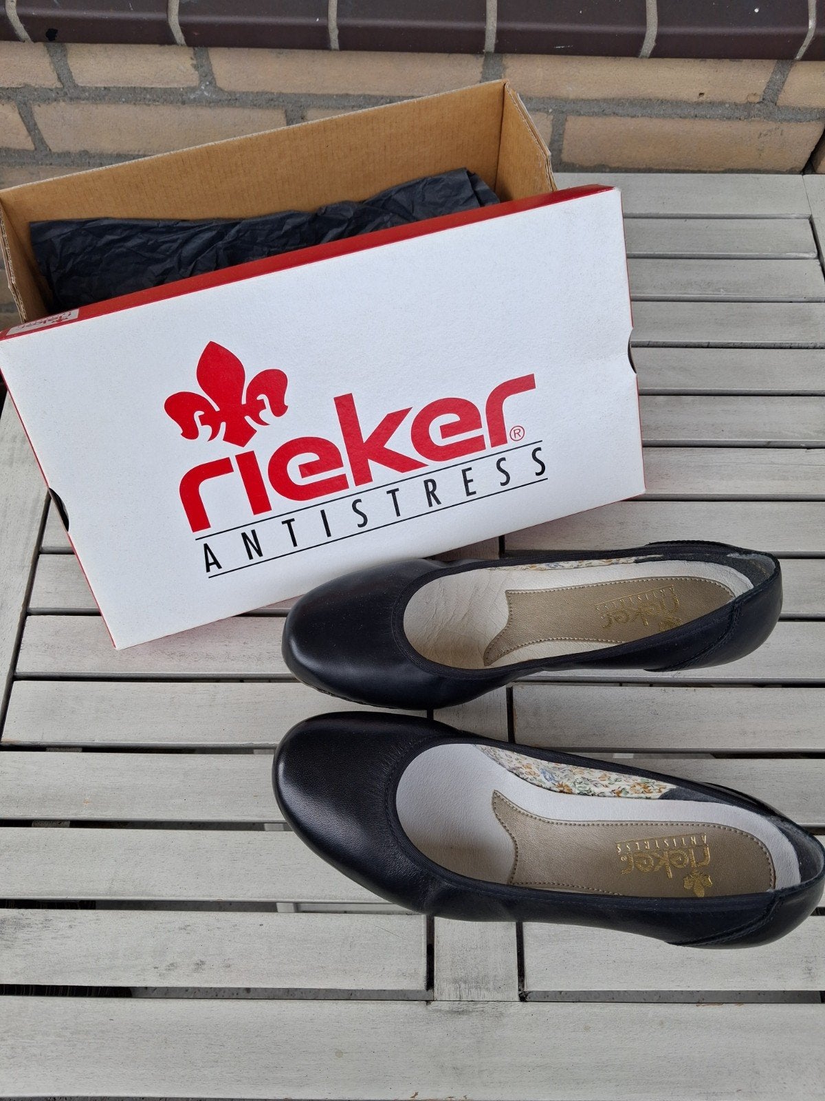Rieker Antistress Ballerina's - Zwart, Maat 38, Ophalen of Verzenden, Zo goed als nieuw, Zwart