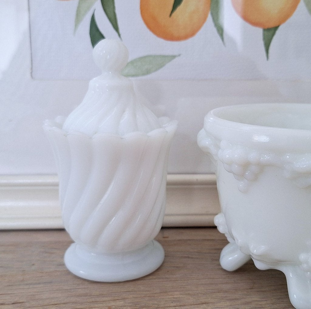 Portieux Vallerystahl antieke mosterpot, opaline, Ophalen of Verzenden