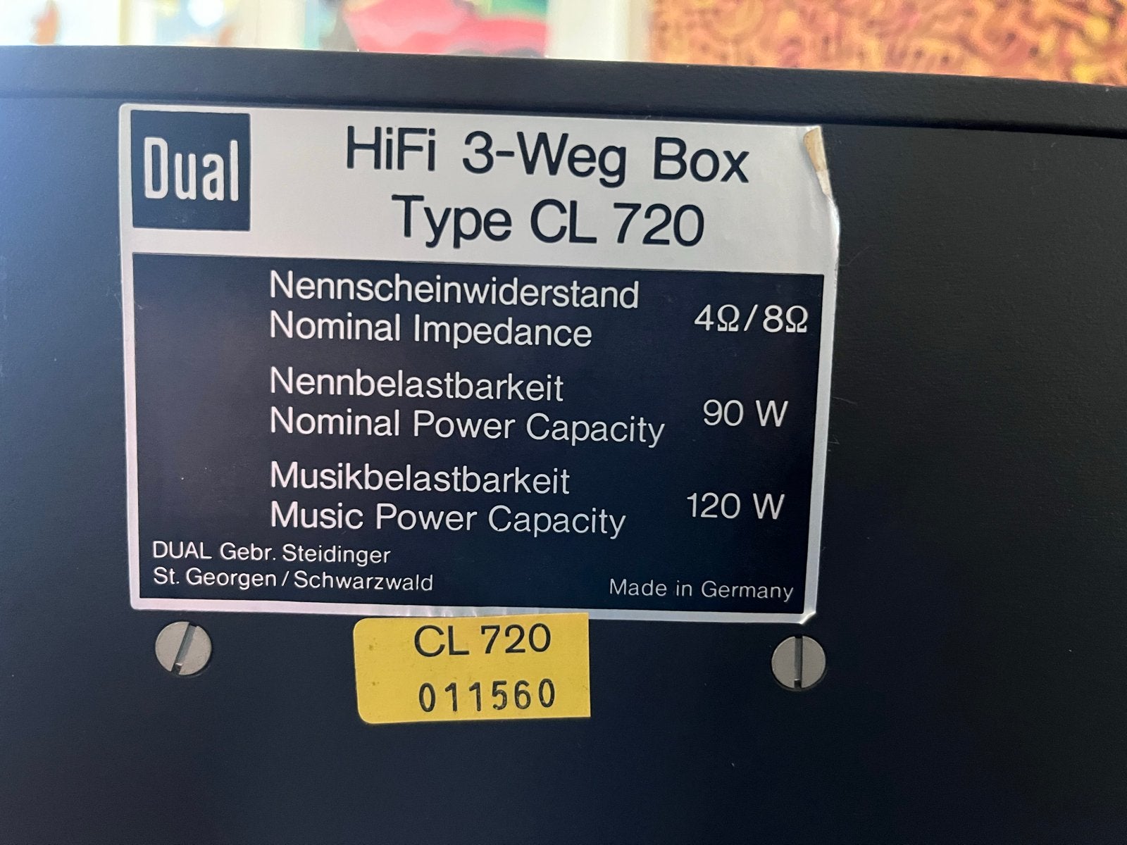 Dual CL 720 HiFi 3-Weg Box Luidsprekers (Set van 2), Gebruikt, 120 watt of meer, Front, Rear of Stereo speakers, Ophalen