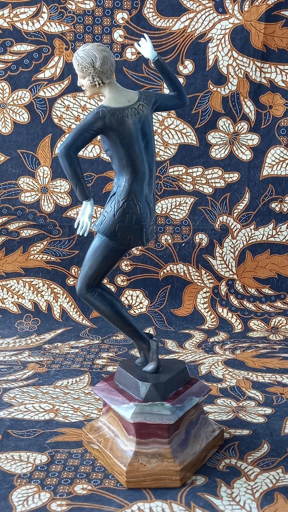 Prachtig brons Art Deco beeld van een dansende vrouw 37 cm., Ophalen of Verzenden, Brons