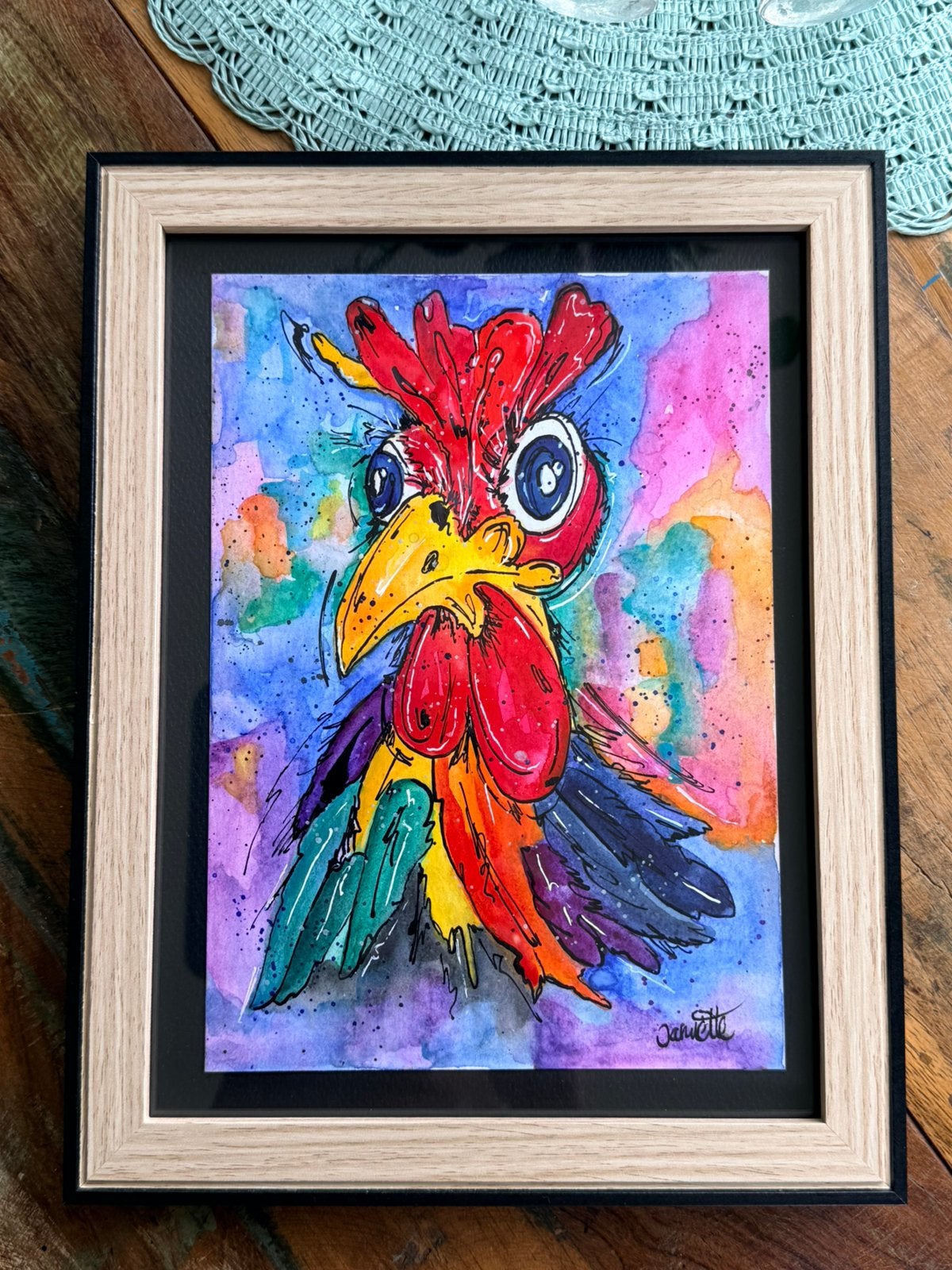 Aquarel haan, Verzenden