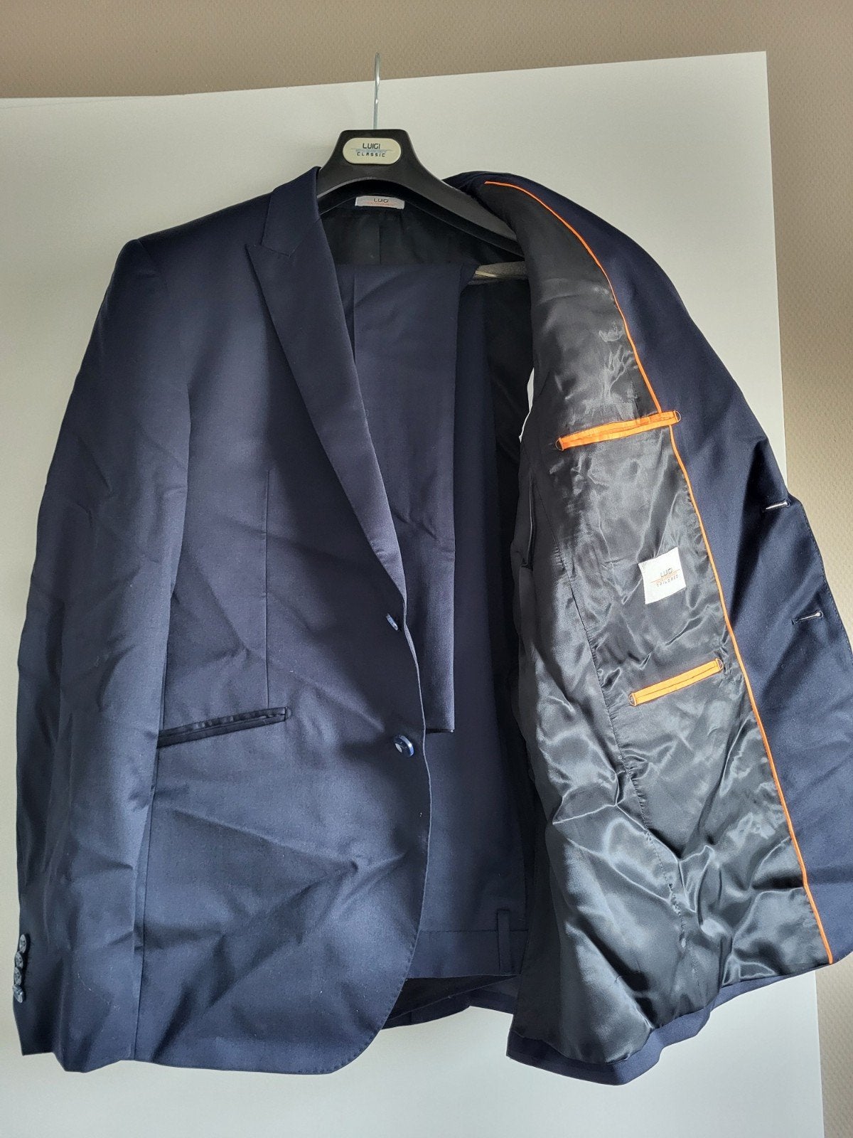 Donkerblauw Luigi Tailored Trouwpak met Profuomo Gilet, Overige kleuren, Luigi, Ophalen of Verzenden, Gedragen