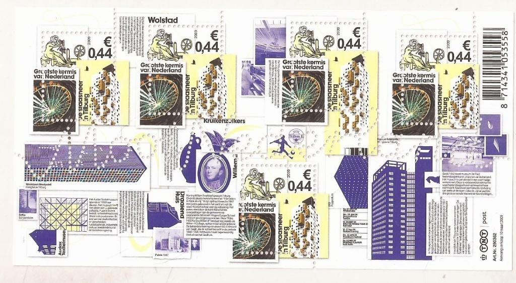 Postzegelvelletje Mooi Nederland Tilburg Postfris Prachtig, Postzegels en Munten, Postzegels | Nederland, Ophalen of Verzenden