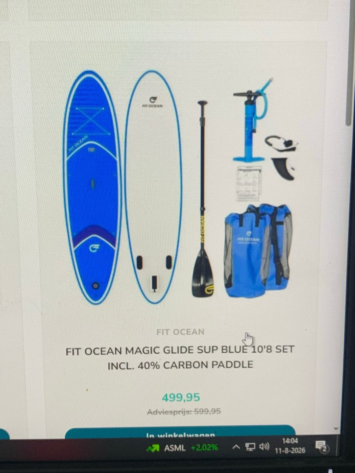 SUP Fit Ocean Malibu - Zo goed als nieuw, Watersport en Boten, Ophalen of Verzenden, Zo goed als nieuw, SUP-boards