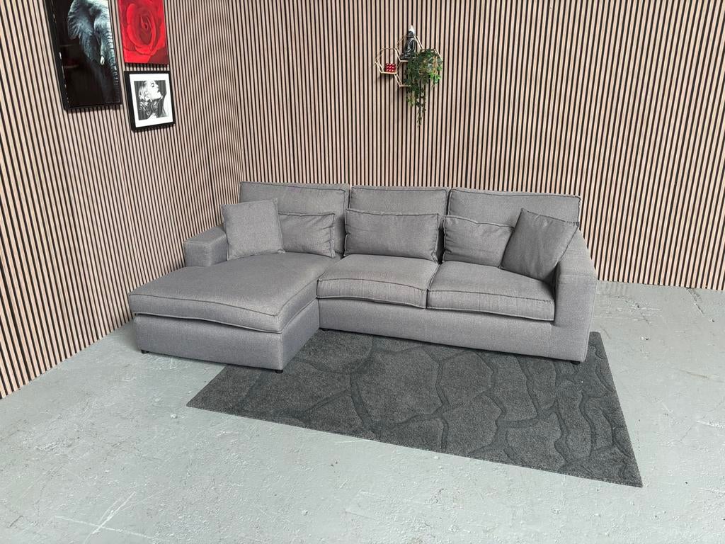 GRATIS LEVERING Loungebank Donkergrijs 280x170 GEREINIGD, 250 tot 300 cm, Hoekbank, Ophalen of Verzenden, Zo goed als nieuw