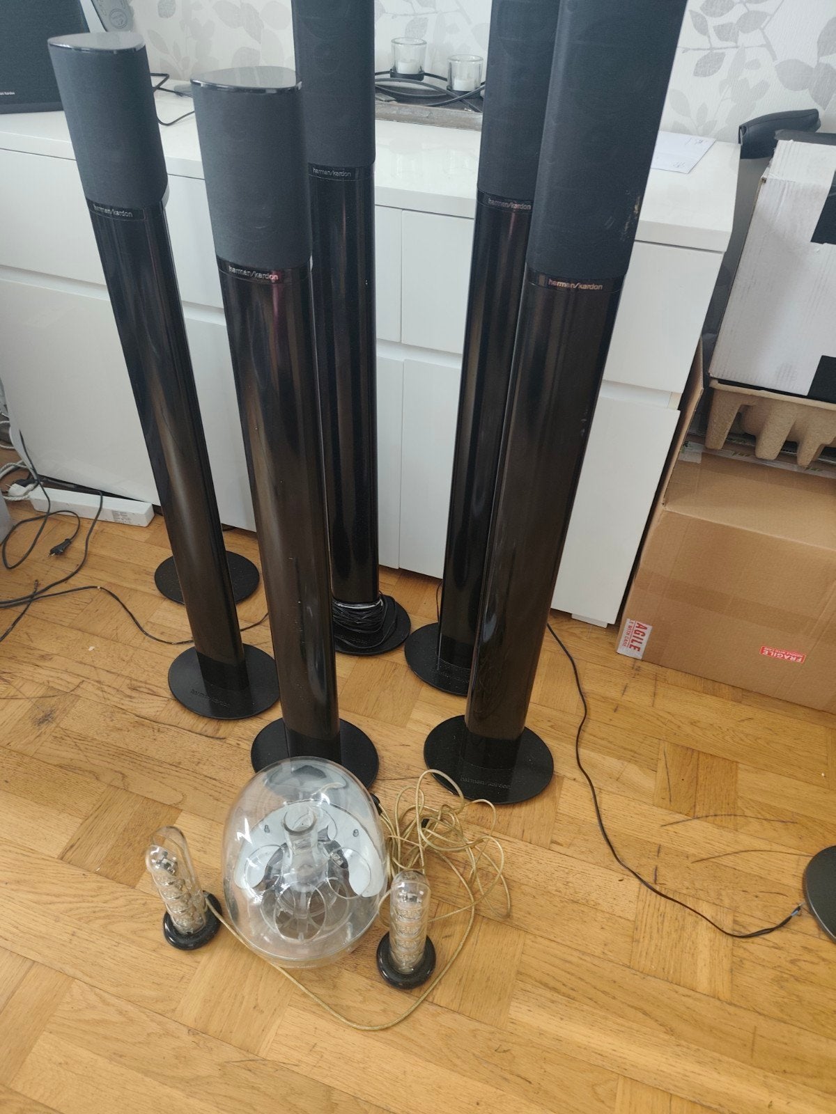 Harman Kardon luidsprekers - Complete set, Vloerstaande luidspreker, Gebruikt, Ophalen of Verzenden, Geschikt voor surround/home cinema