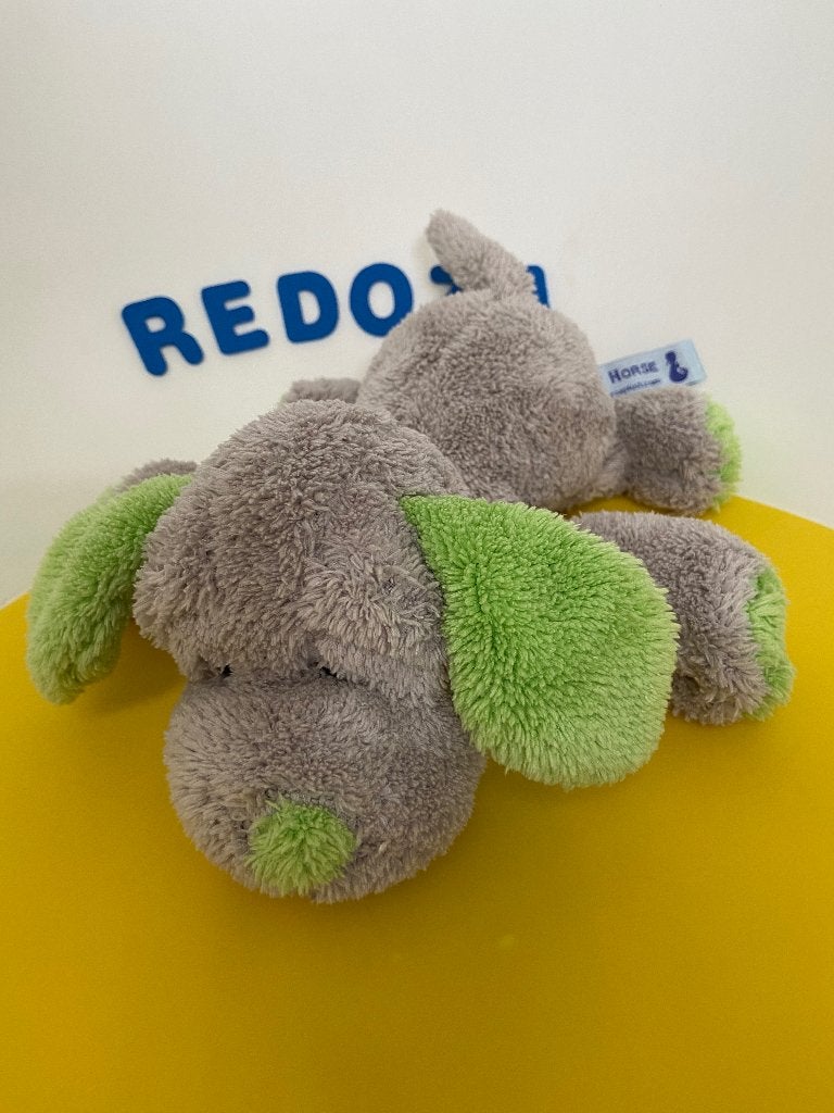 K2691 happy horse hond hondje grijs groen, Kinderen en Baby's, Speelgoed | Knuffels en Pluche, Ophalen of Verzenden, Zo goed als nieuw