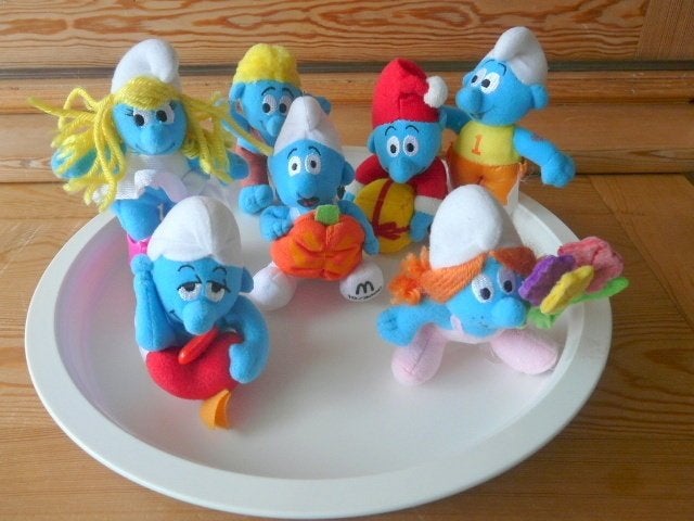 McDonalds 2000 # 7 stoffen smurfen, Ophalen of Verzenden, Zo goed als nieuw, Verschillende Smurfen, Poppetje, Figuurtje of Knuffel