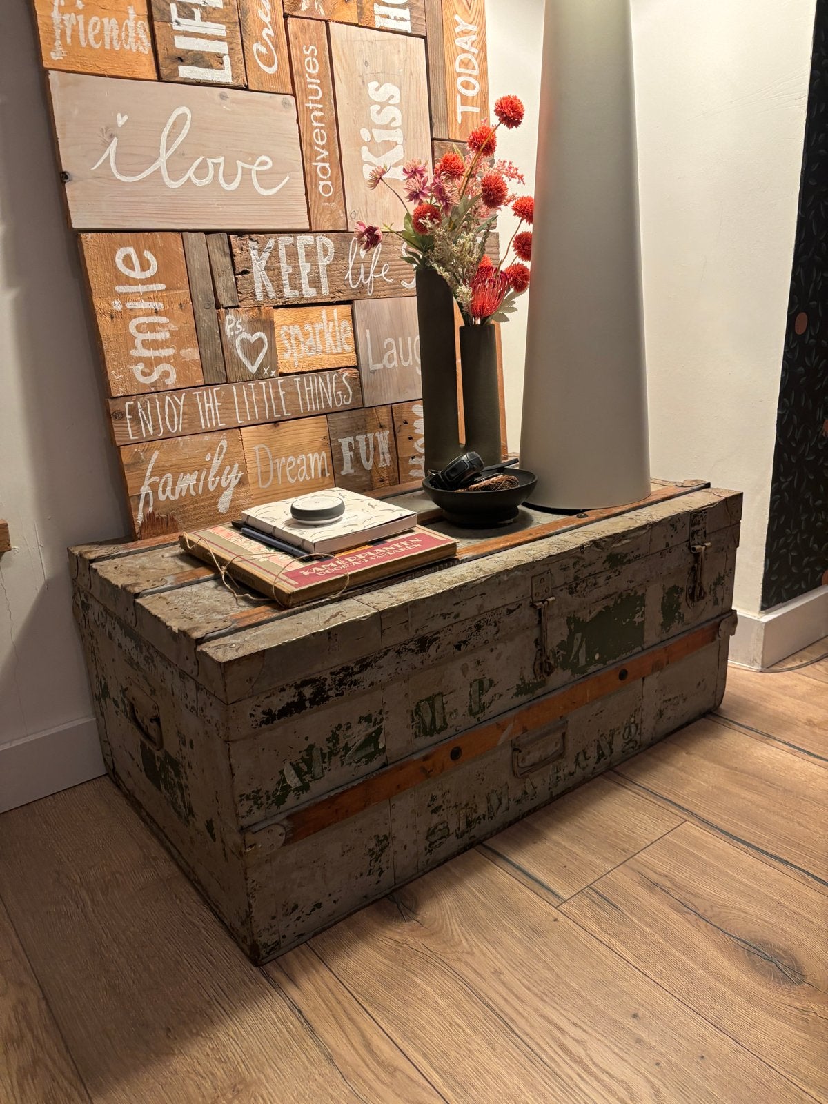 Vintage Kist /Koffer - Authentieke Opbergkist - Industrieel, Ophalen, Gebruikt, 50 tot 100 cm, 5 – 50