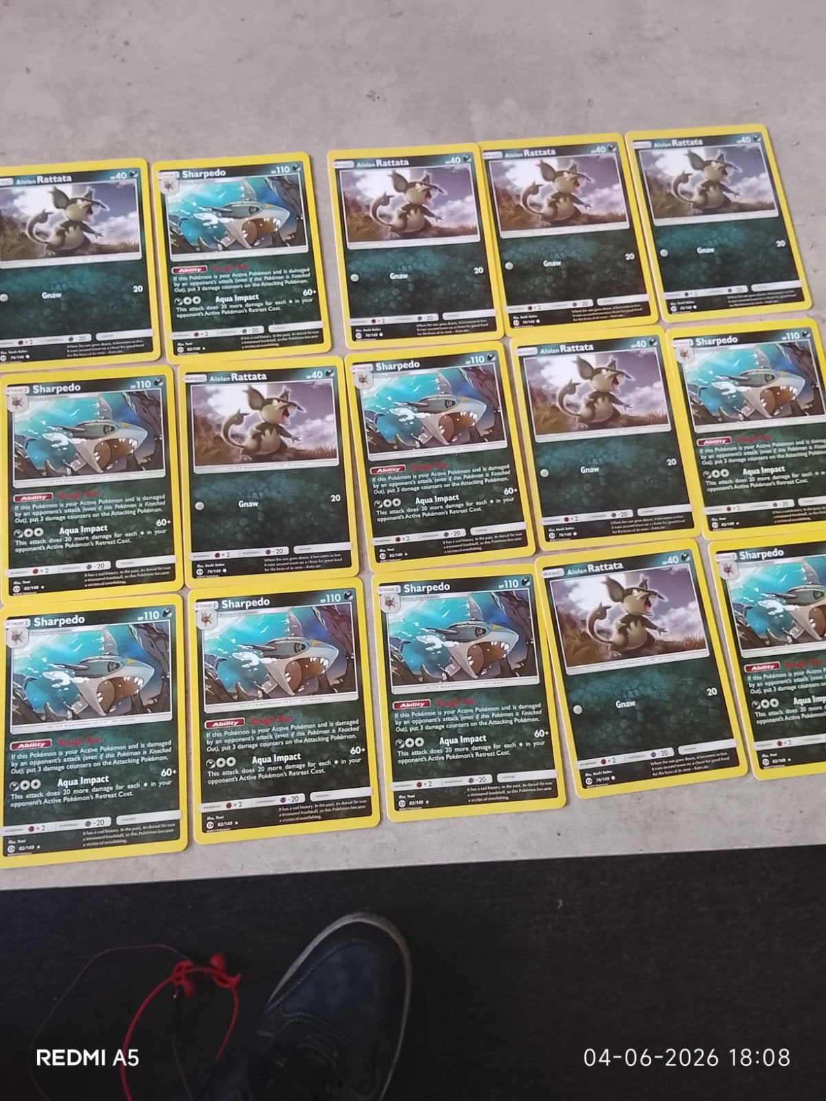 Pokémon Kaarten: Sharpedo en Alolan Rattata Collectie, Ophalen of Verzenden, Zo goed als nieuw, Meerdere kaarten