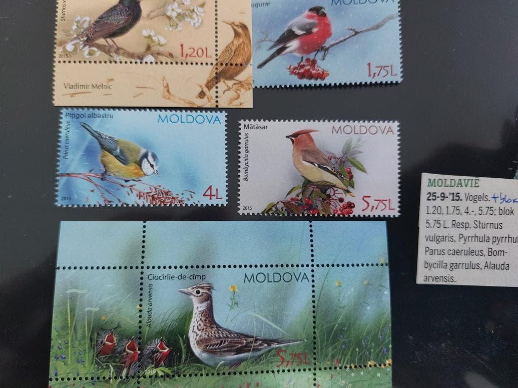 Moldavie   vogelsserie+blok, Verzenden, Postfris, Dier of Natuur