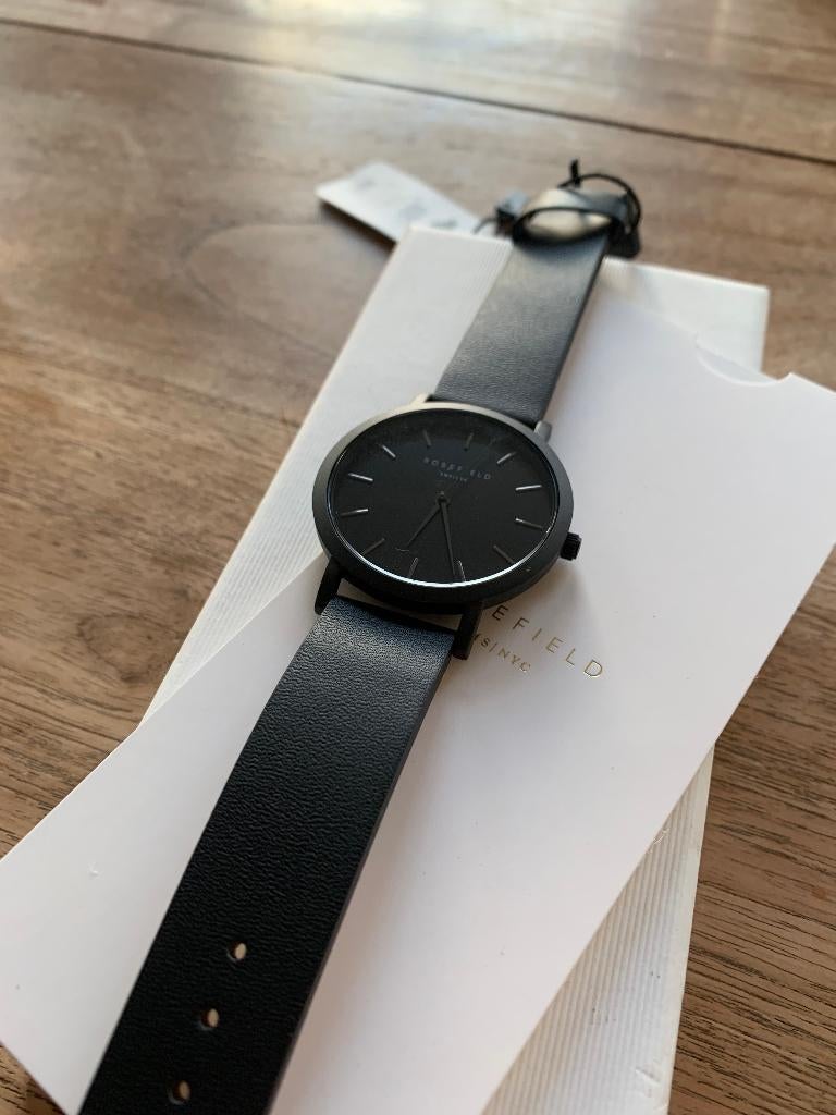 Rosefield Watch Black Unisex - New in box, Overige merken, Overige materialen, Leer, Polshorloge