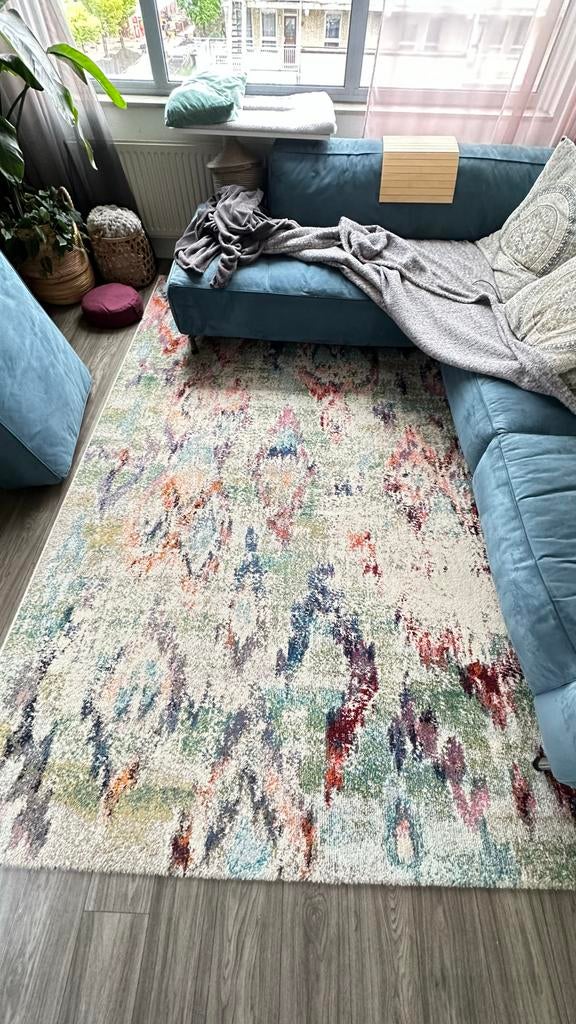 Gekleurd Vloerkleed 300x195cm - Modern, Huis en Inrichting, Stoffering | Tapijten en Kleden, Zo goed als nieuw, 150 tot 200 cm