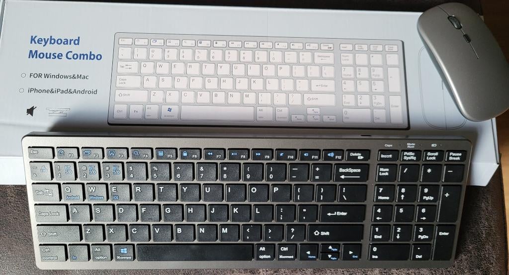 Oplaadbaar draadloos toetsenbord + muis (Gloovon), Computers en Software, Toetsenborden, Nieuw, Qwerty, Draadloos, Toetsenbord en muis-set