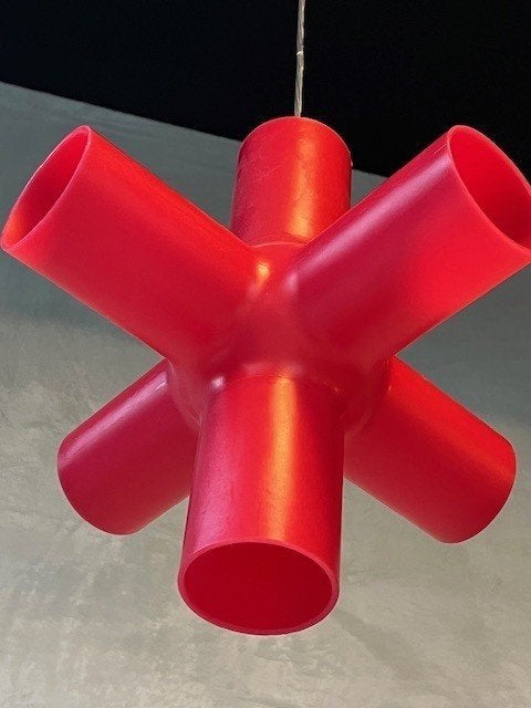 Crosslight hanglamp 5x Jan Melis & Ben Oostrum rood prijs ps, Kunststof, ., Vintage, Zo goed als nieuw