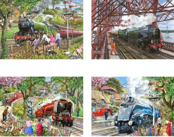 House of Puzzles - Steaming Along - 4x500 stukjes, Ophalen of Verzenden, Minder dan 500 stukjes, Nieuw, Legpuzzel