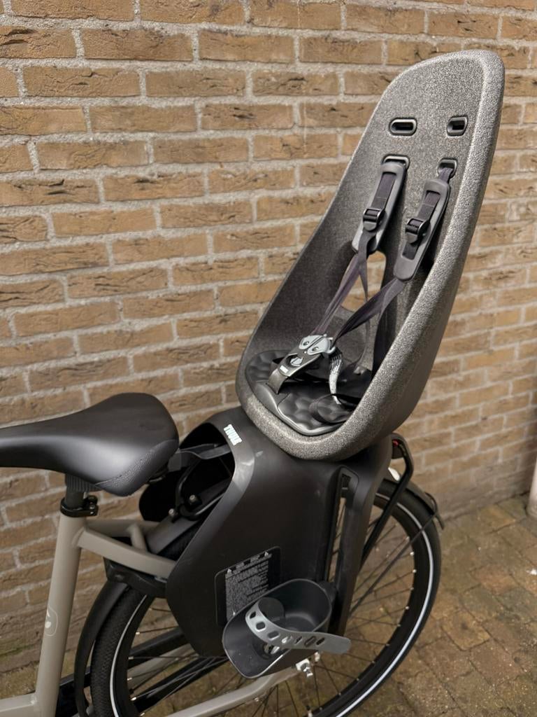 Thule Yepp 2 Maxi voor en achter fietsstoeltje incl. scherm, Ophalen, Gebruikt, Achterzitje, Voetsteuntjes
