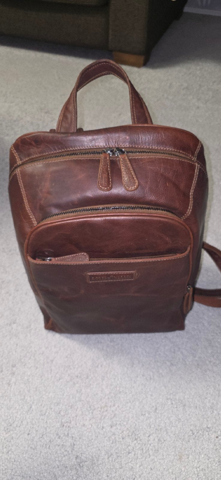 Leren Rugzak – Nieuwstaat | Stijlvol & Praktisch, Sieraden, Tassen en Uiterlijk, Tassen | Rugtassen, Gebruikt, 25 tot 40 cm, 30 tot 45 cm