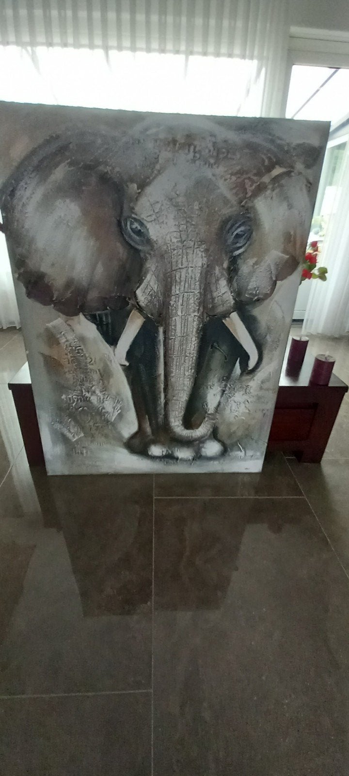 3D Olifant Schilderij 90x120 cm t.e.a.b, Ophalen