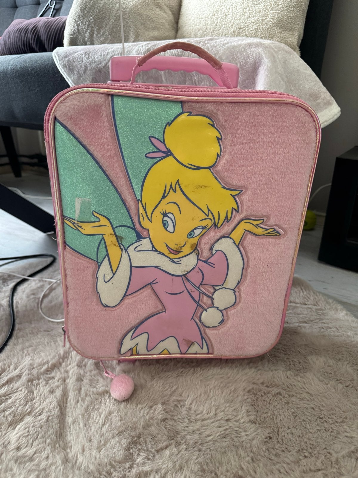 Roze Tinkerbell Trolley Koffer - Gebruikt, Ophalen, Gebruikt, Hard kunststof, Minder dan 50 cm
