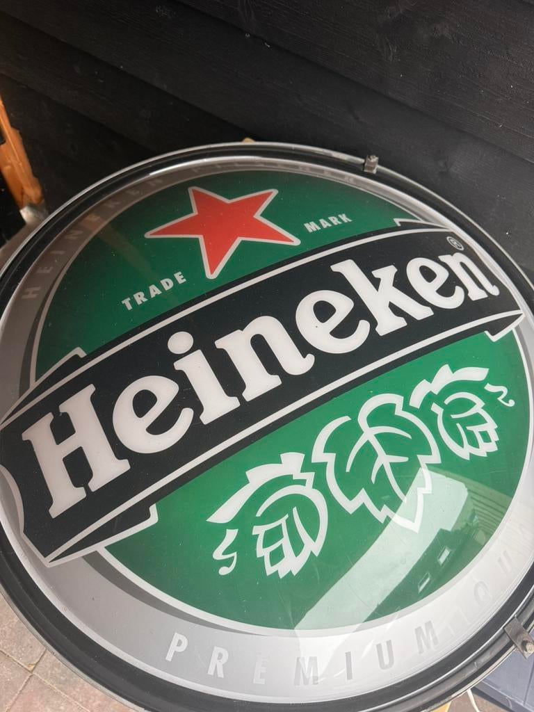 Heineken wand lamp, Verzamelen, Biermerken, Ophalen of Verzenden, Zo goed als nieuw, Reclamebord, Plaat of Schild, Heineken